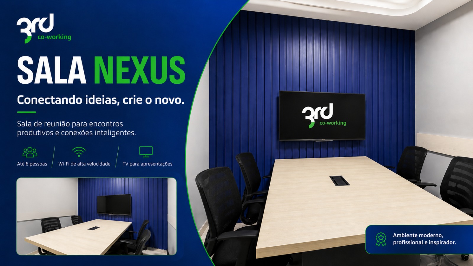 Sala Nexus - Espaço colaborativo para reuniões